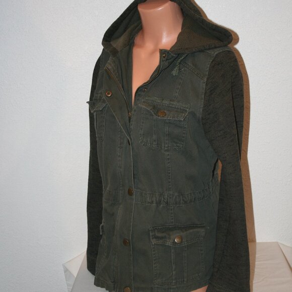 Ashley By 26 International Large Green Hooded Utility Jacket Chest: 42" Military - Picture 2 of 8